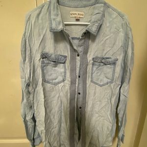 Knox Rose light wash jean jacket dress.